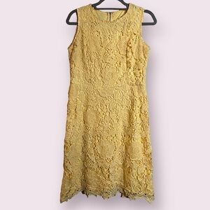 Ryan Michelle Yellow Lace Sheath Dress XL